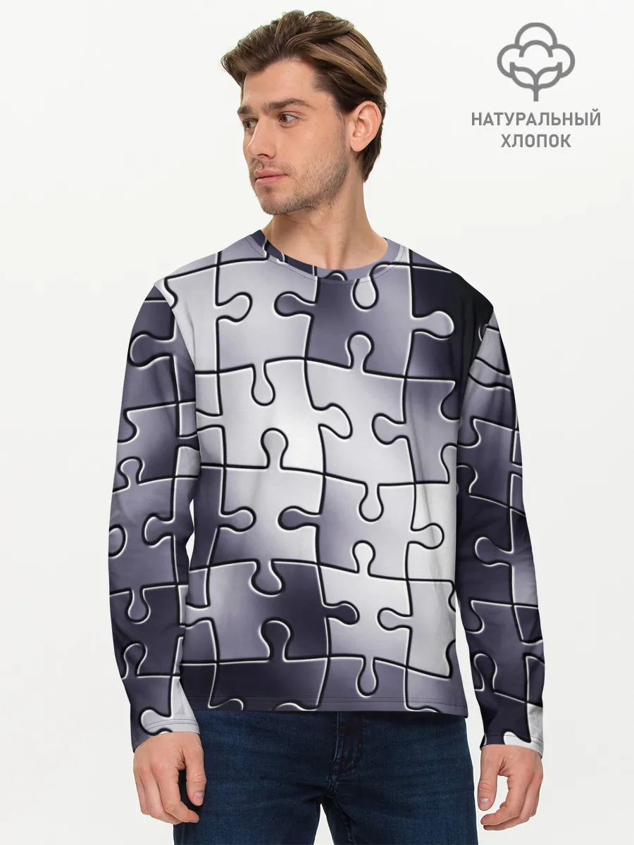 Мужской лонгслив базовый / Пазлы