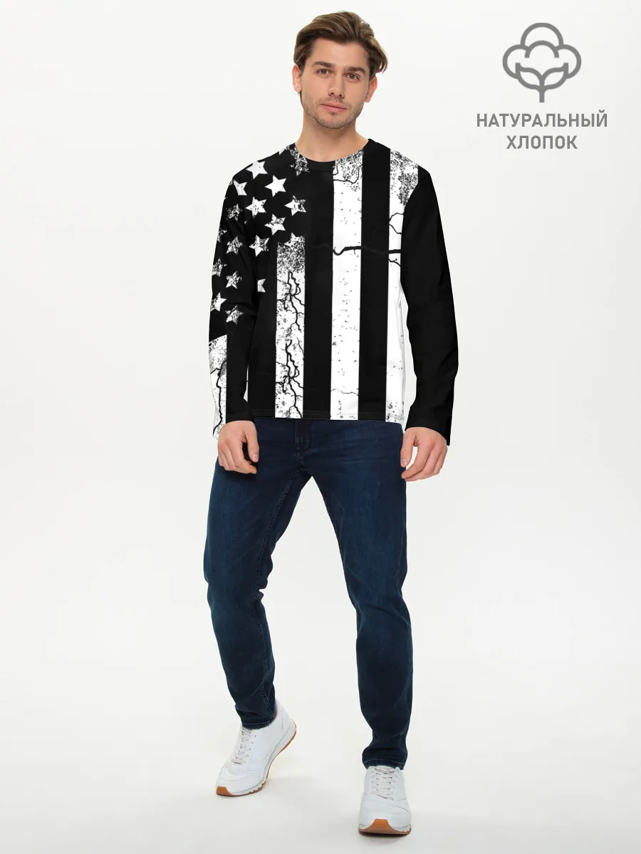 Мужской лонгслив базовый / ЗВЕЗДНО-ПОЛОСАТЫЙ