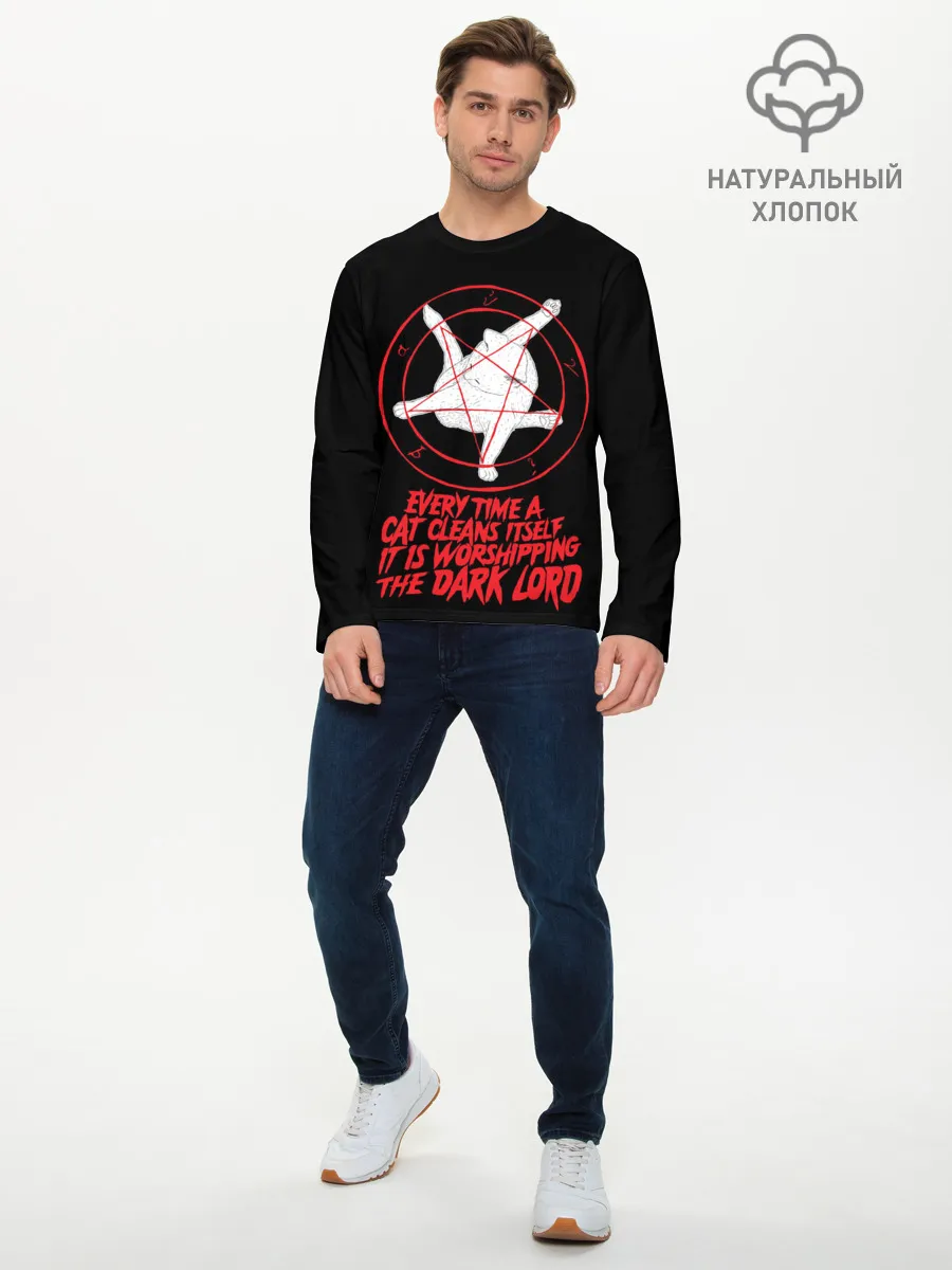 Мужской лонгслив базовый / КОТ САТАНЫ