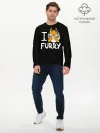 Мужской лонгслив базовый / I love furry