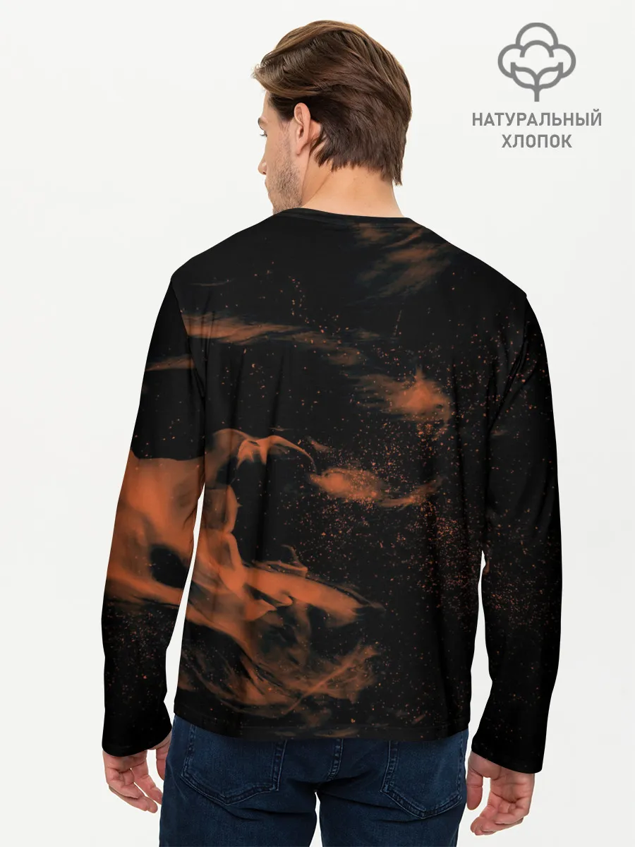 Мужской лонгслив базовый / Чёрный клевер удар Аста мечом