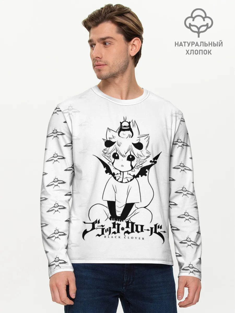 Мужской лонгслив базовый / Черный демон Аста и Неро