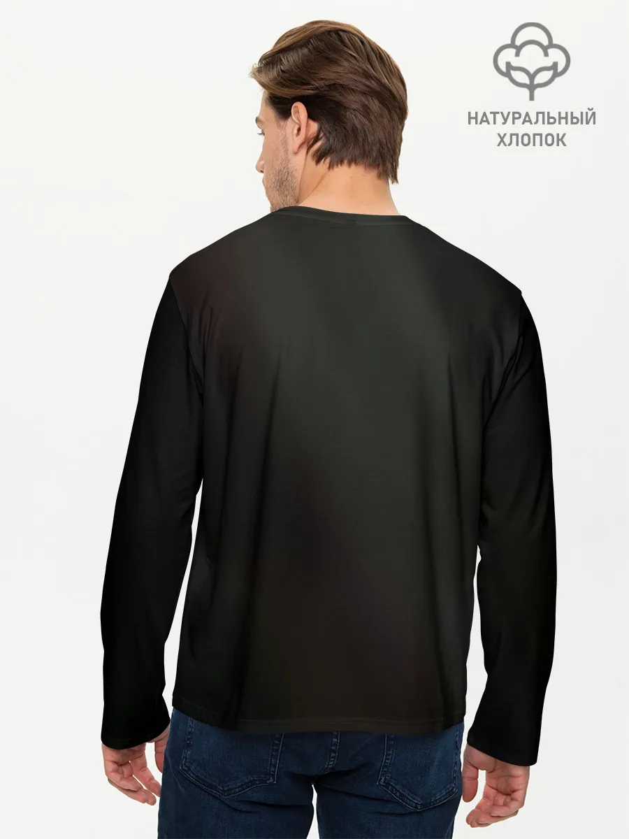 Мужской лонгслив базовый / Чёрный клевер Аста и цветок