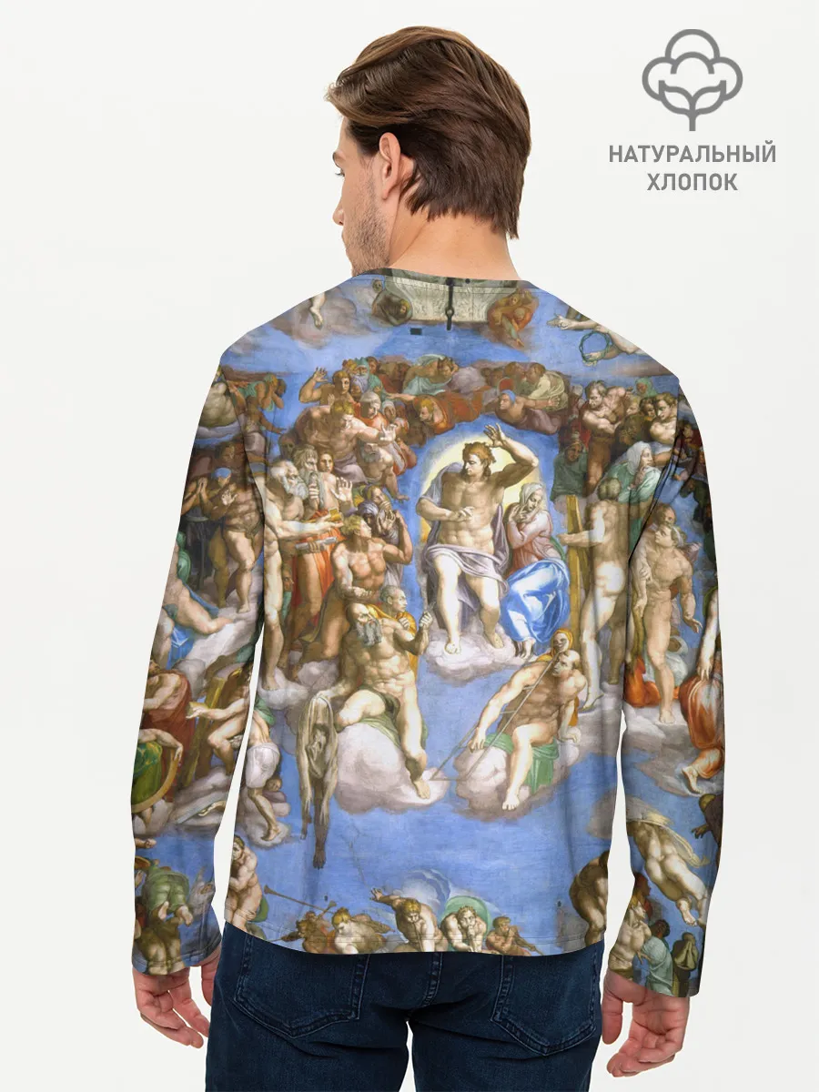Мужской лонгслив базовый / Микеланджело страшный суд