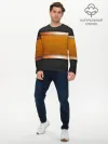 Мужской лонгслив базовый / 3d gold / black