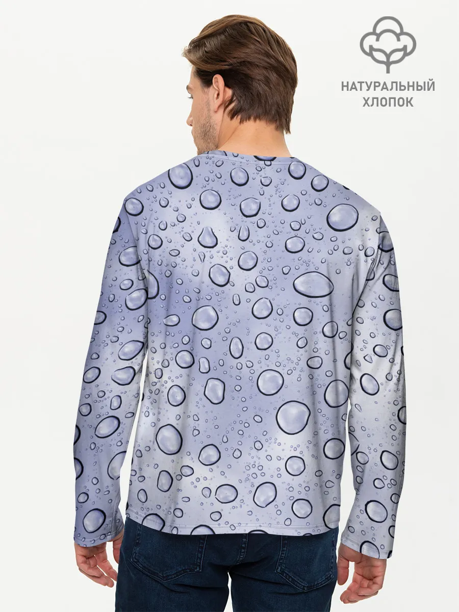 Мужской лонгслив базовый / Капли на Стекле