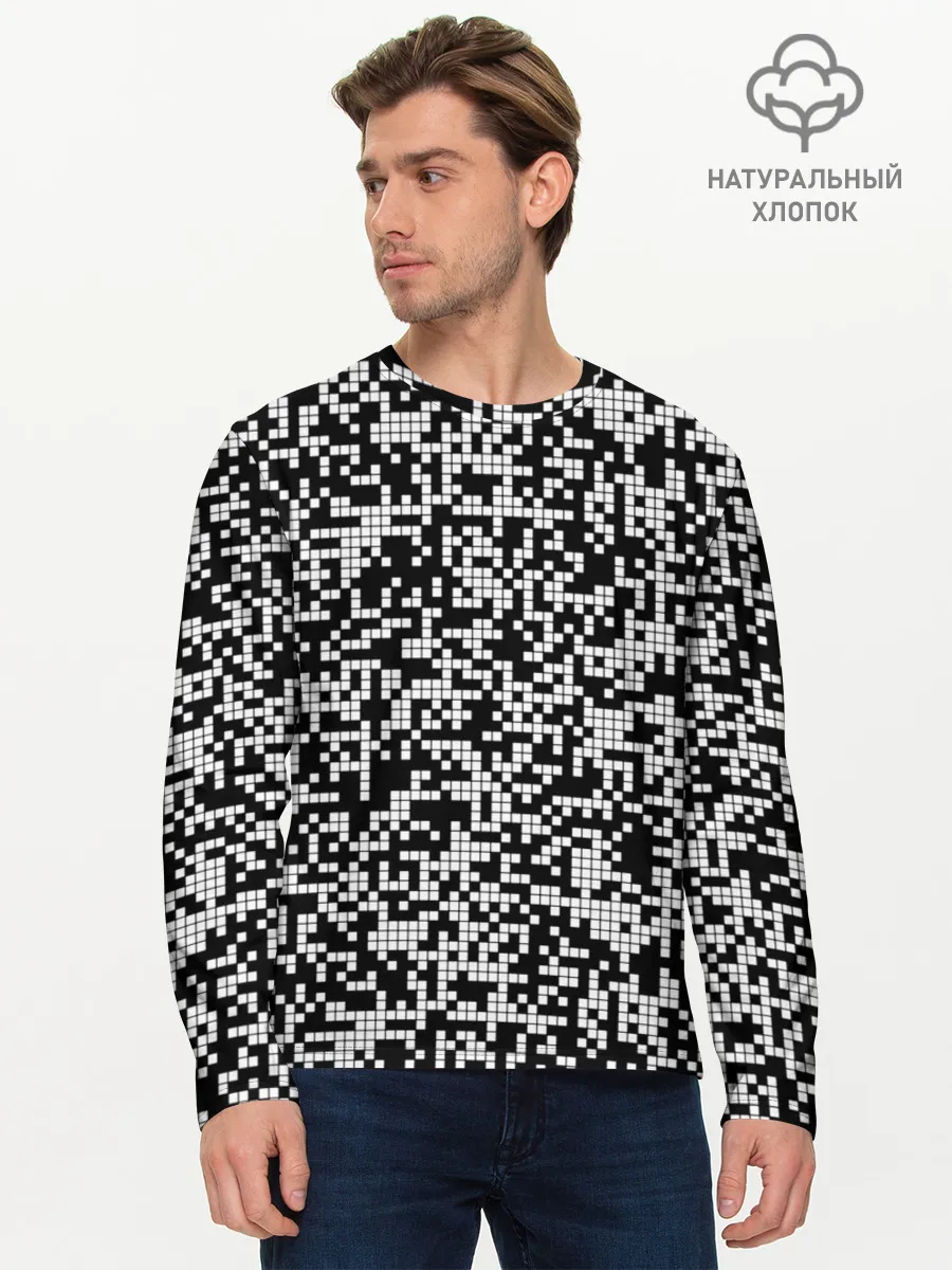 Мужской лонгслив базовый / Пиксельная Текстура