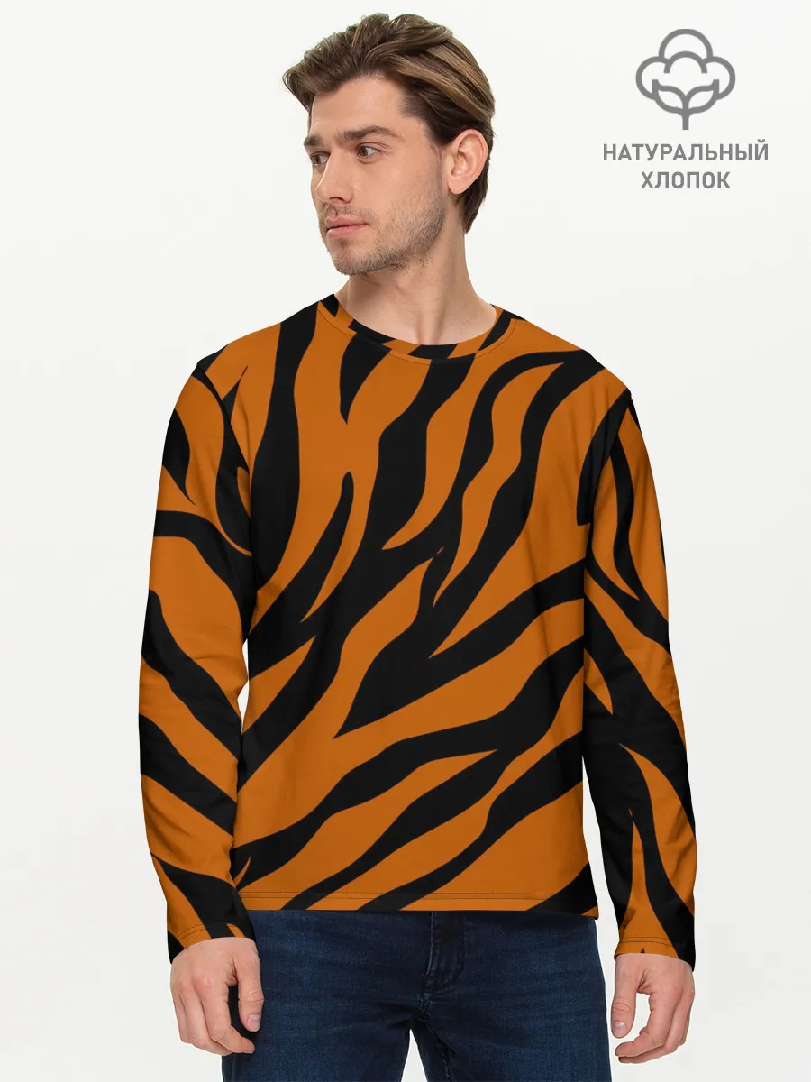 Мужской лонгслив базовый / Тигровый Камуфляж