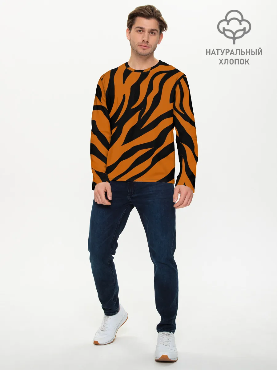 Мужской лонгслив базовый / Тигровый Камуфляж