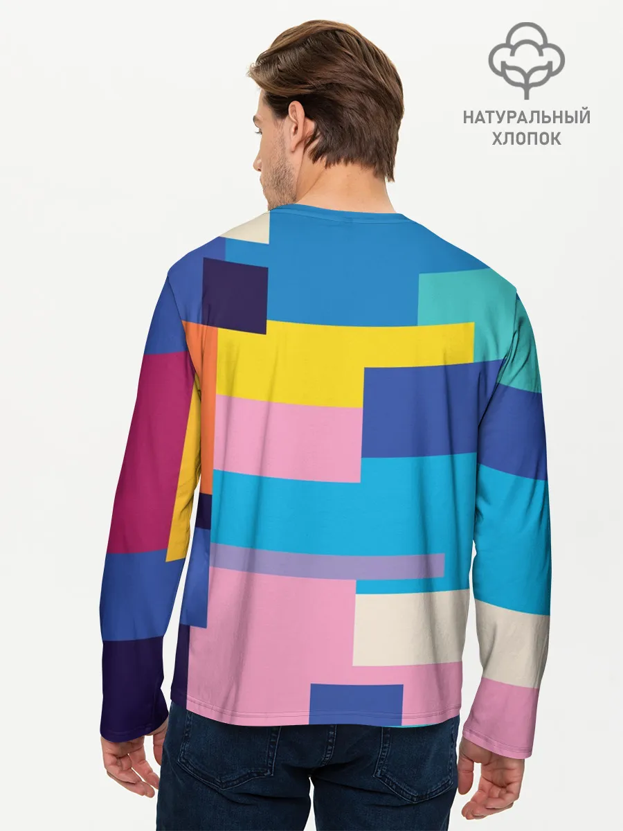 Мужской лонгслив базовый / Плавные узоры
