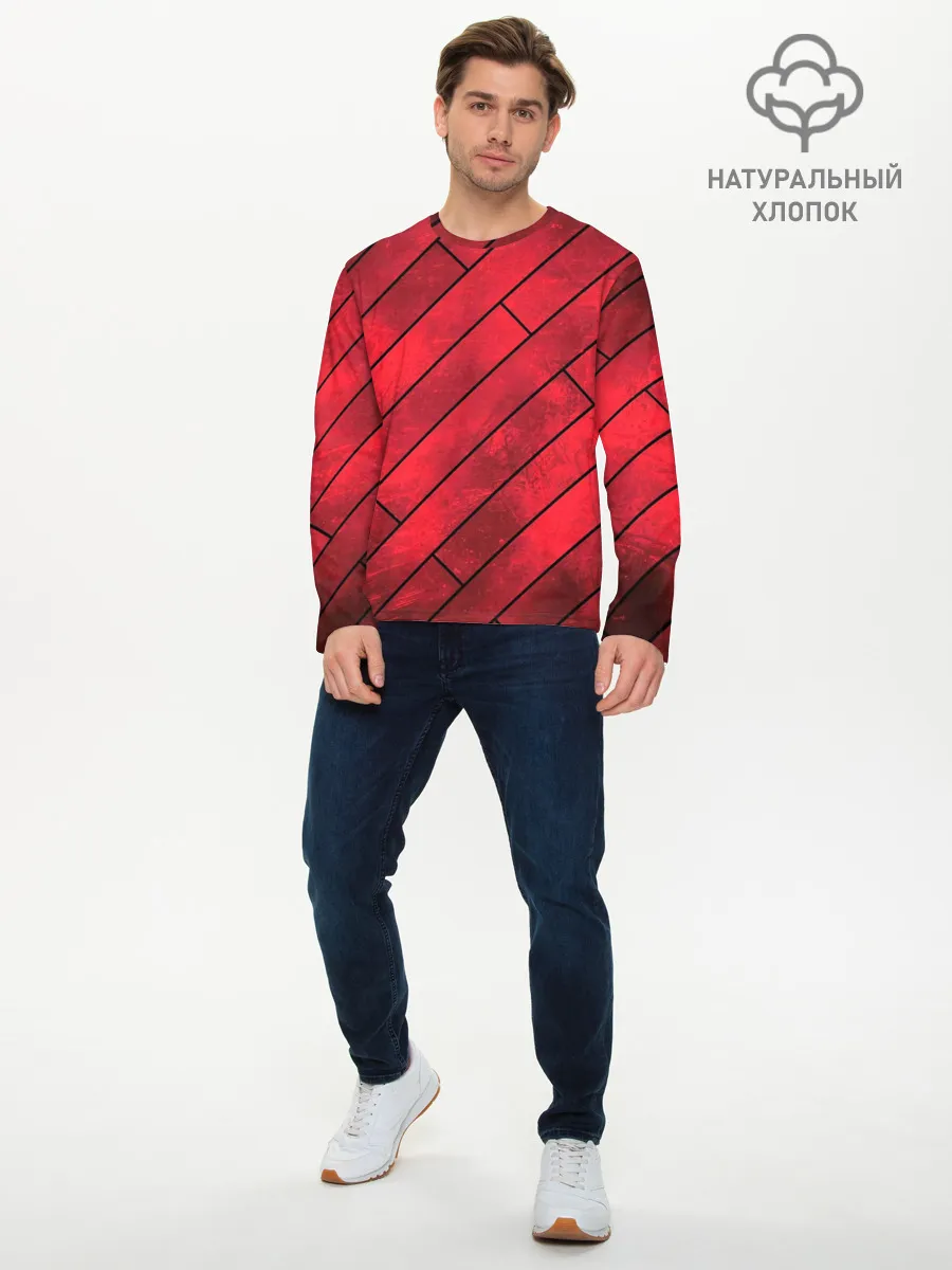 Мужской лонгслив базовый / Red Boards Texture