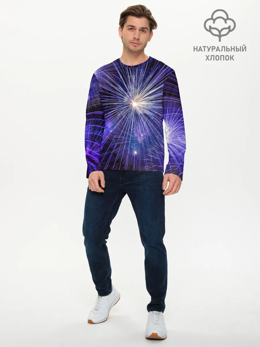 Мужской лонгслив базовый / Фейерверк