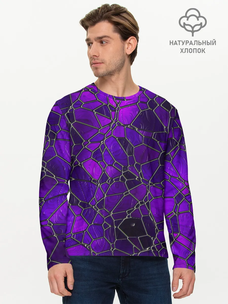 Мужской лонгслив базовый / Стеклянная мозайка