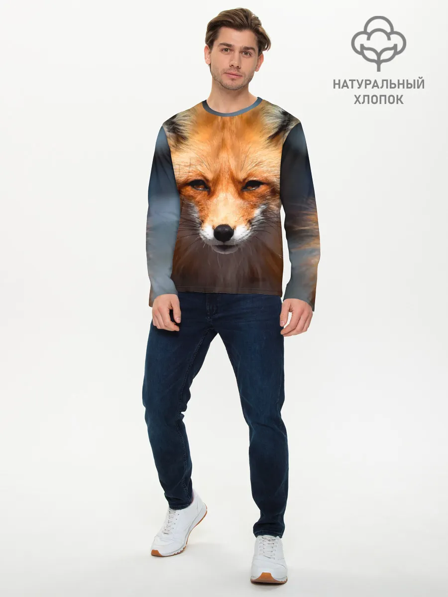Мужской лонгслив базовый / Хитрая лисица