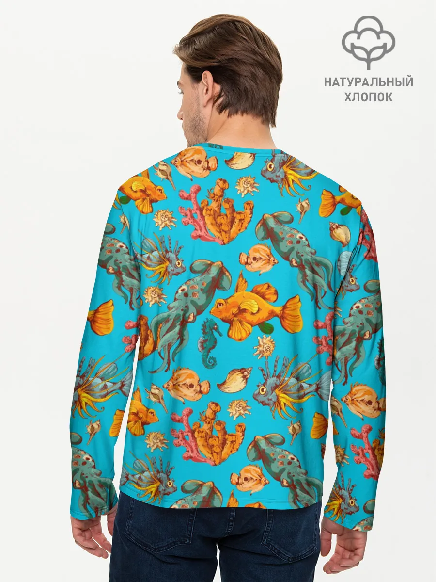 Мужской лонгслив базовый / Подводный мир