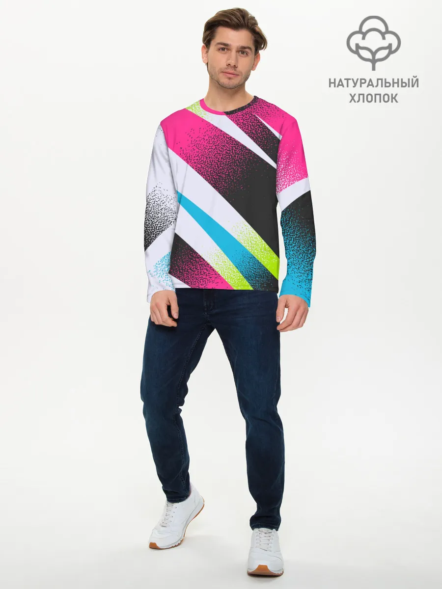 Мужской лонгслив базовый / Sport style: Линии