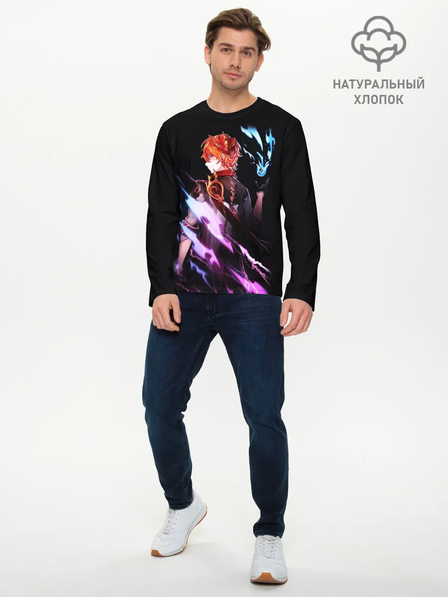 Мужской лонгслив базовый / ТАРТАЛЬЯ - GENSHIN IMPACT NEON