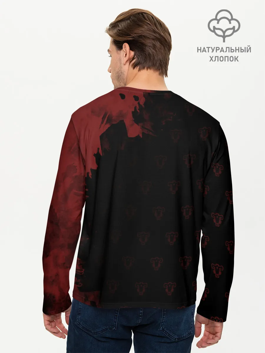 Мужской лонгслив базовый / Чёрный клевер Аста с мечом