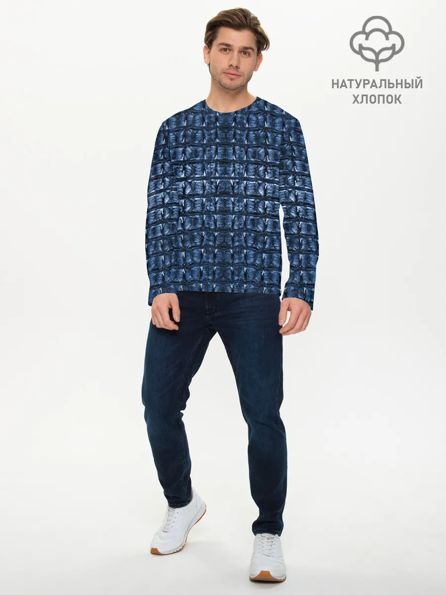 Мужской лонгслив базовый / Текстура аллигатора
