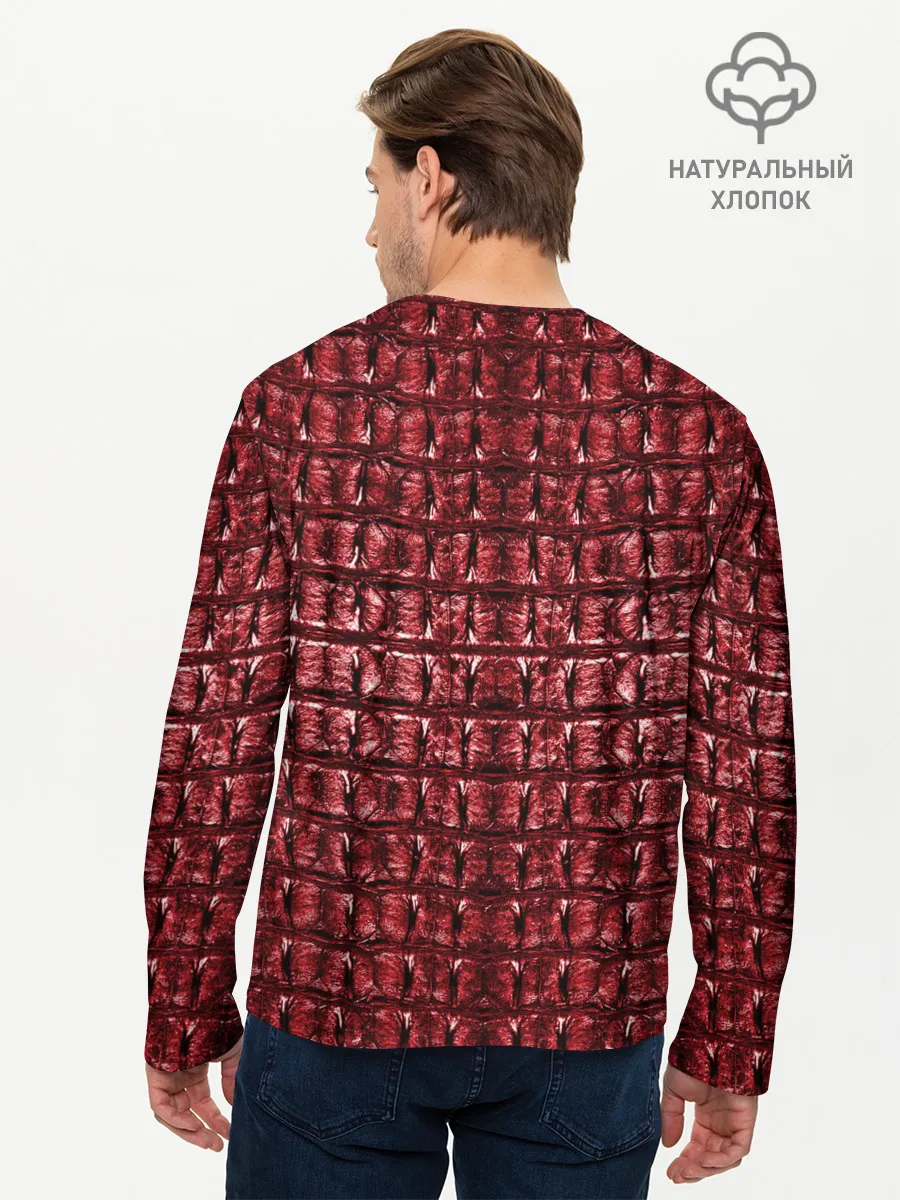 Мужской лонгслив базовый / Текстура аллигатора
