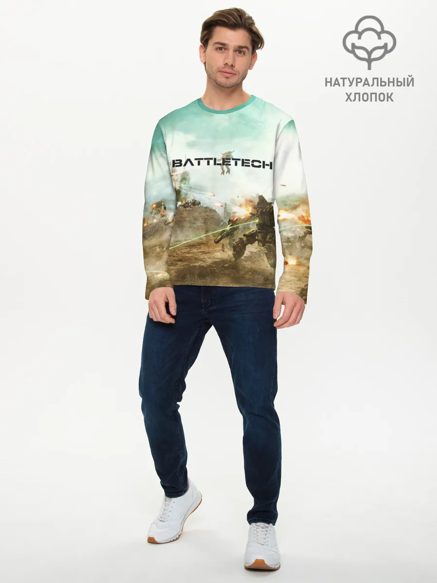 Мужской лонгслив базовый / Битва мехов