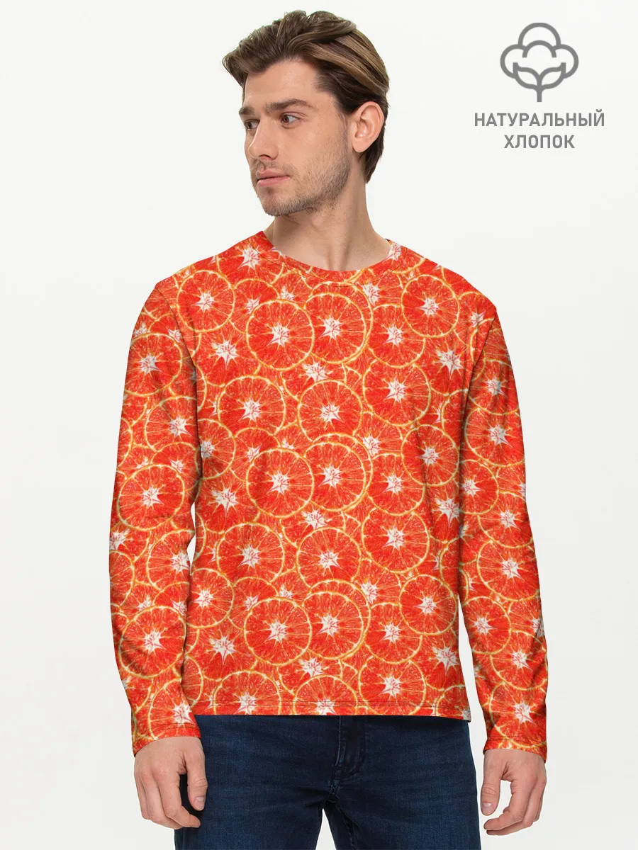 Мужской лонгслив базовый / Красный Апельсин