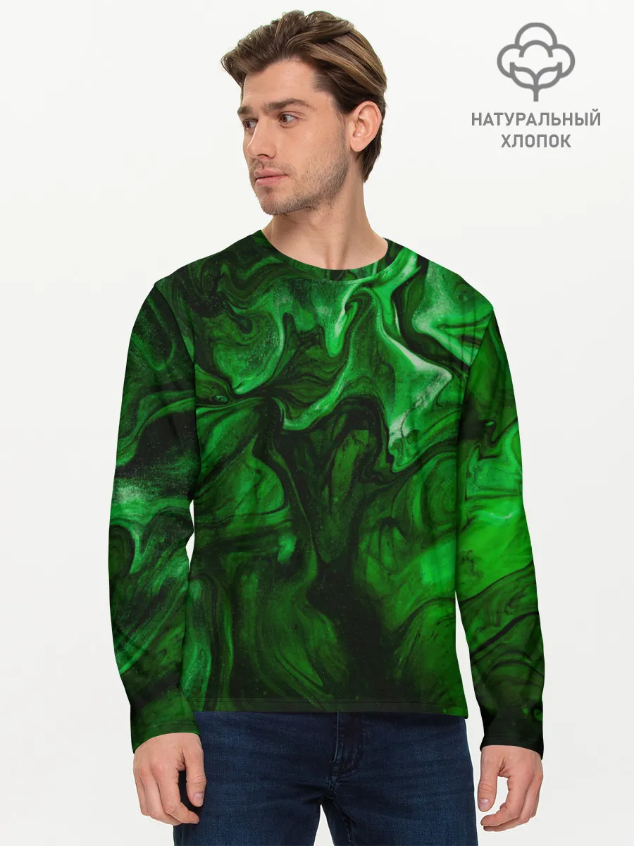 Мужской лонгслив базовый / Кислотные разводы