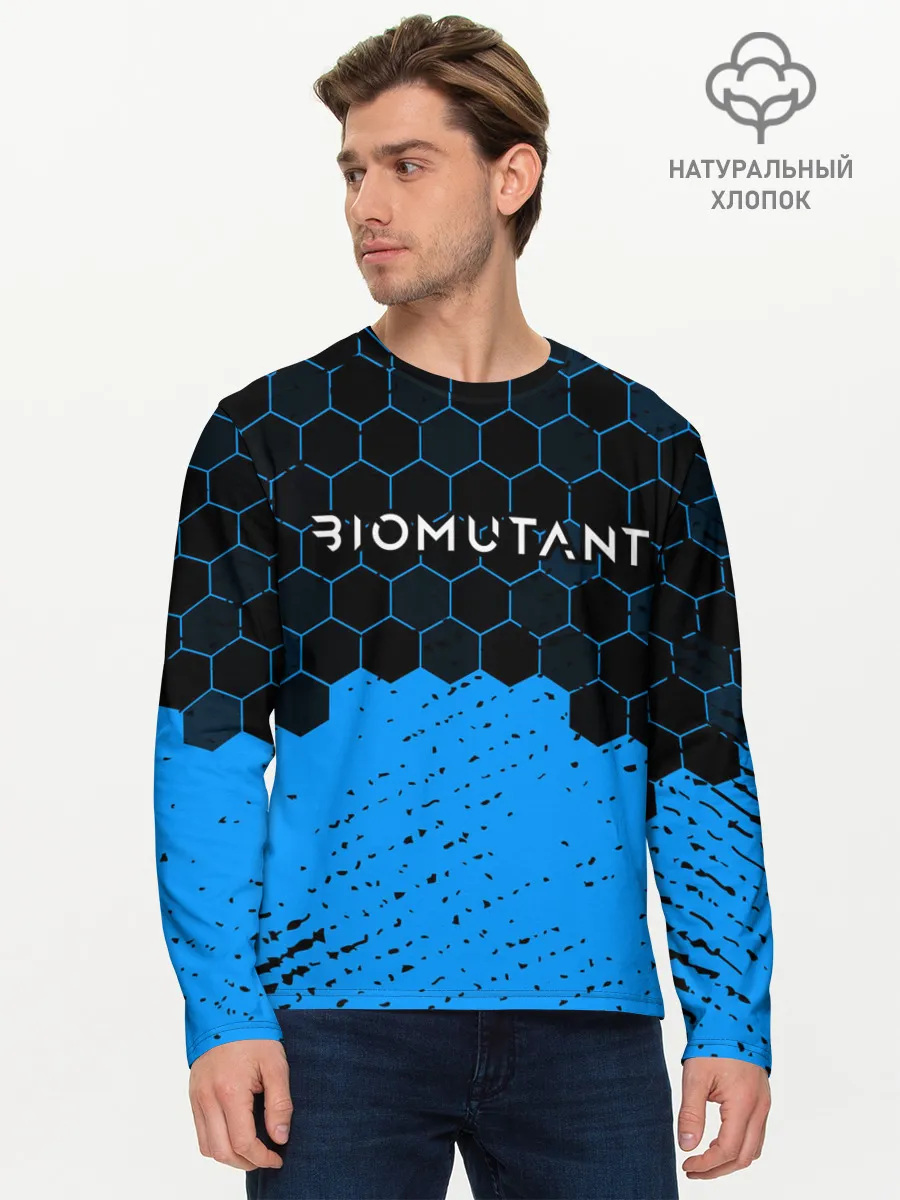 Мужской лонгслив базовый / Biomutant - Hexagon