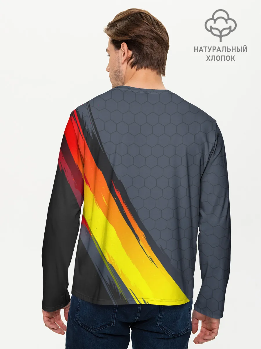 Мужской лонгслив базовый / Gray Yellow Style