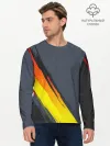 Мужской лонгслив базовый / Gray Yellow Style