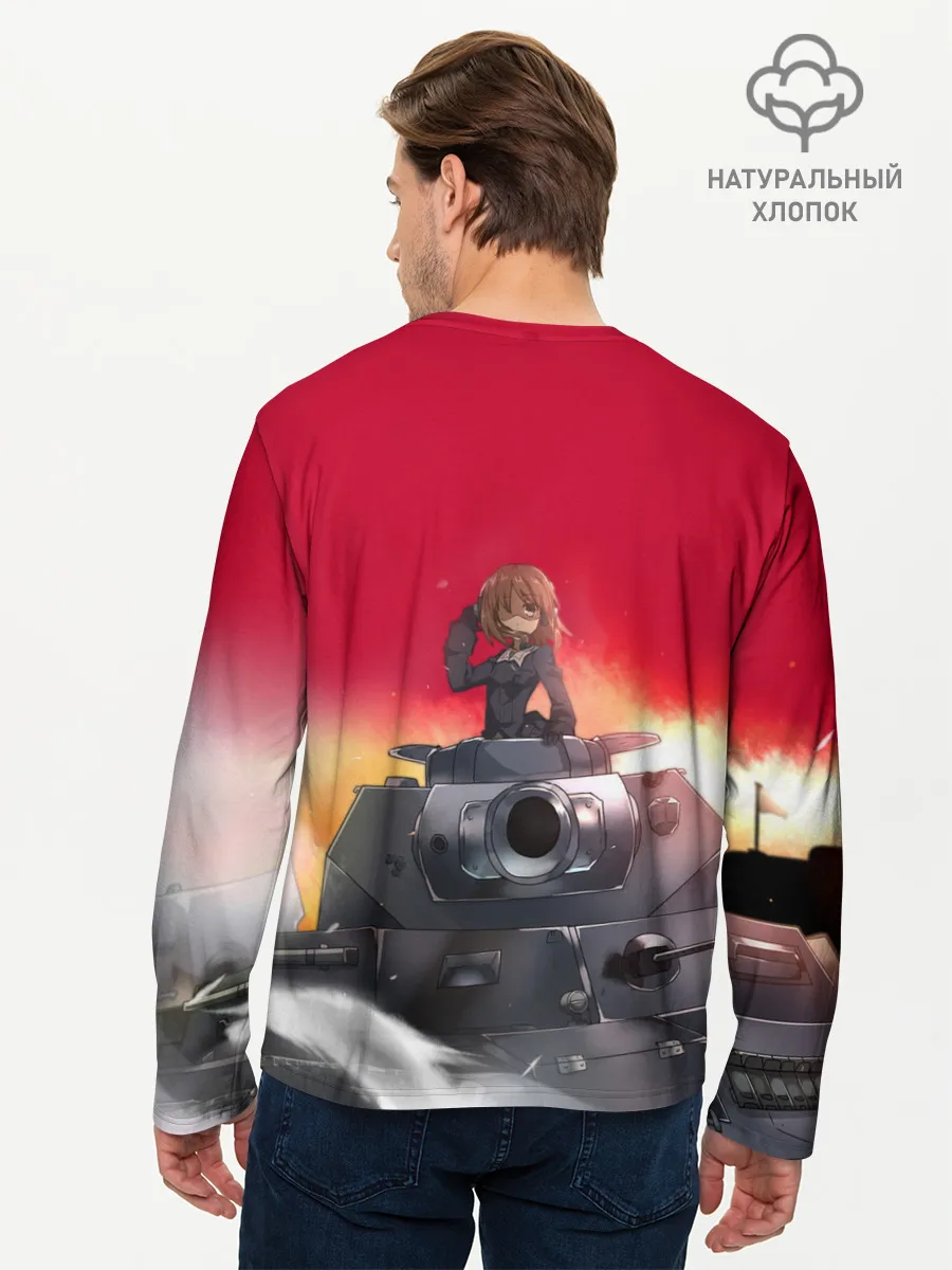 Мужской лонгслив базовый / Girls und Panzer | Девушки и танки
