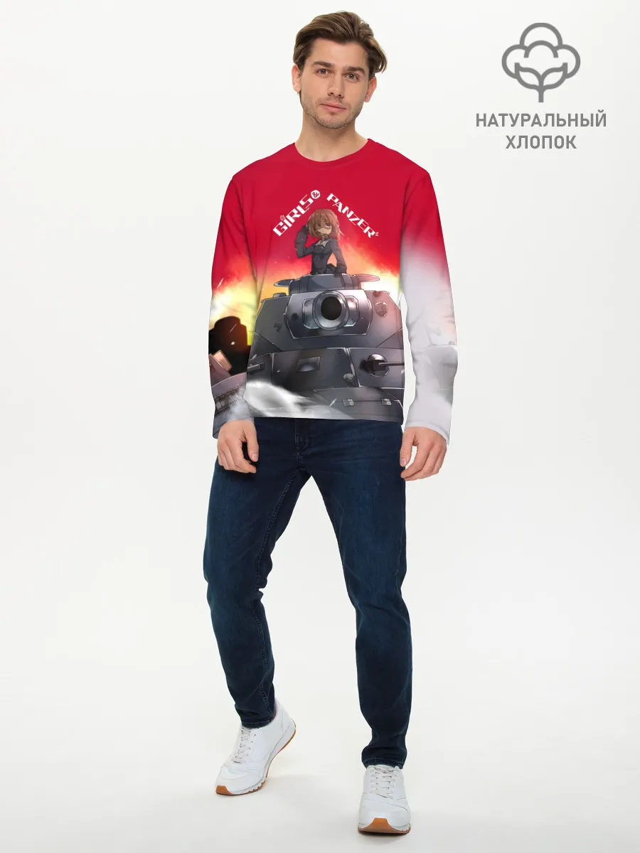 Мужской лонгслив базовый / Girls und Panzer | Девушки и танки