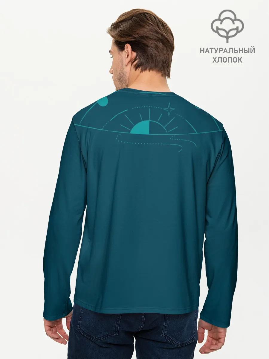 Мужской лонгслив базовый / КОСМИЧЕСКИЙ ПЕЙЗАЖ. ЗЕМЛЯ