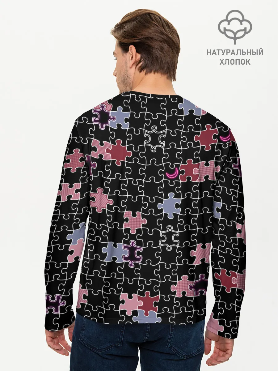 Мужской лонгслив базовый / Пазлы Винтажный стиль