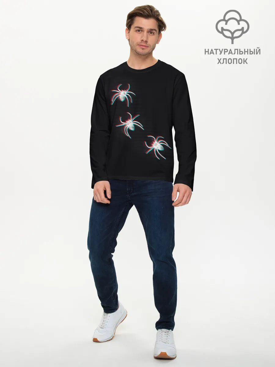 Мужской лонгслив базовый / ПАУКИ ГЛИТЧ / GLITCH SPIDERS