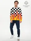 Мужской лонгслив базовый / ОГОНЬ / УЗОР / PATTERN
