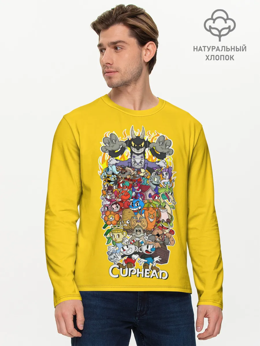 Мужской лонгслив базовый / CupHead Family