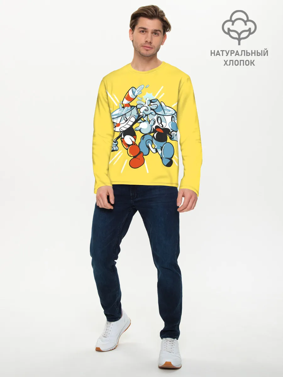 Мужской лонгслив базовый / Cuphead bros
