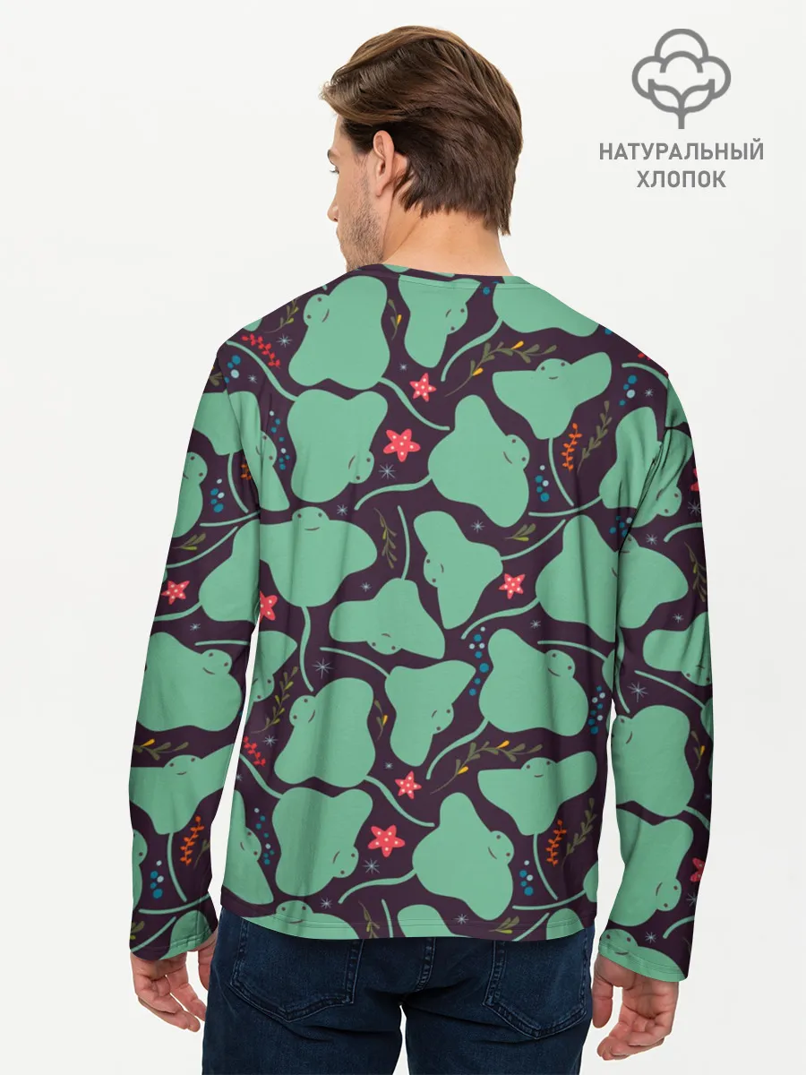 Мужской лонгслив базовый / Скаты