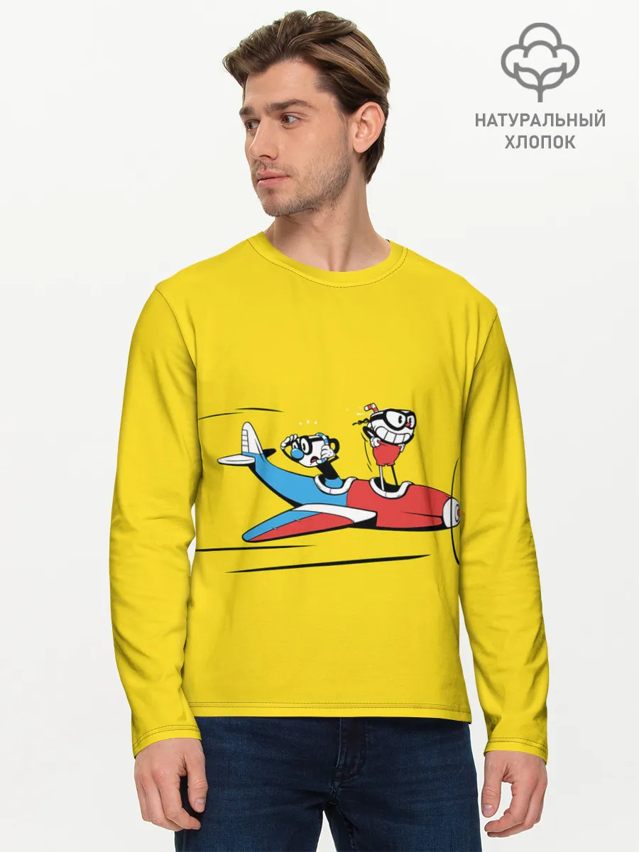 Мужской лонгслив базовый / Летящие кружки