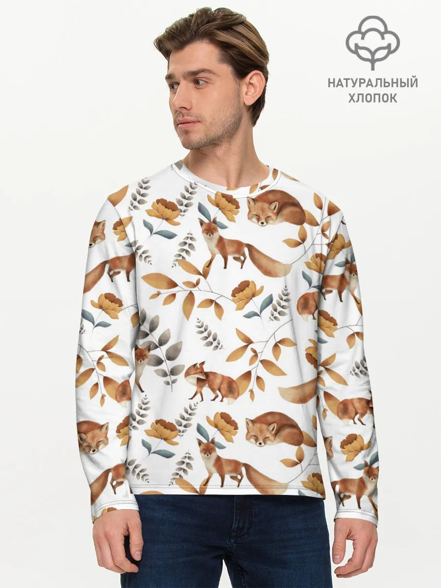 Мужской лонгслив базовый / Лиса