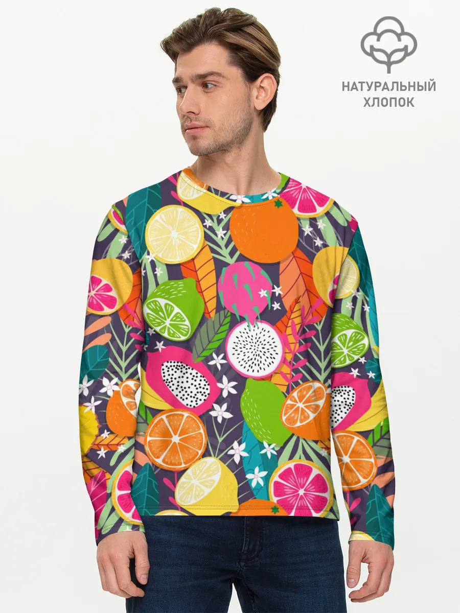 Мужской лонгслив базовый / Фрукты