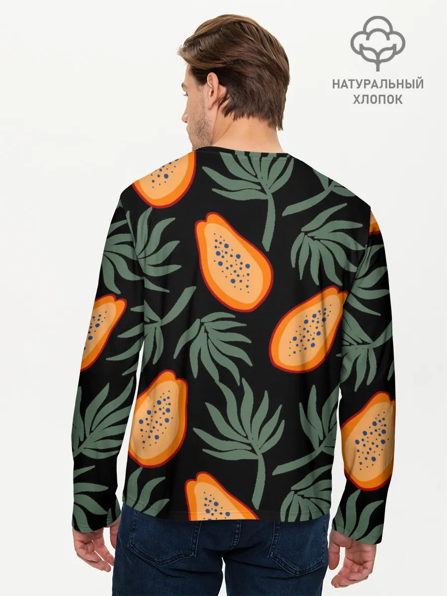 Мужской лонгслив базовый / Папайя