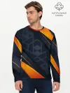 Мужской лонгслив базовый / BLACK ORANGE