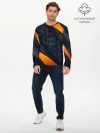 Мужской лонгслив базовый / BLACK ORANGE