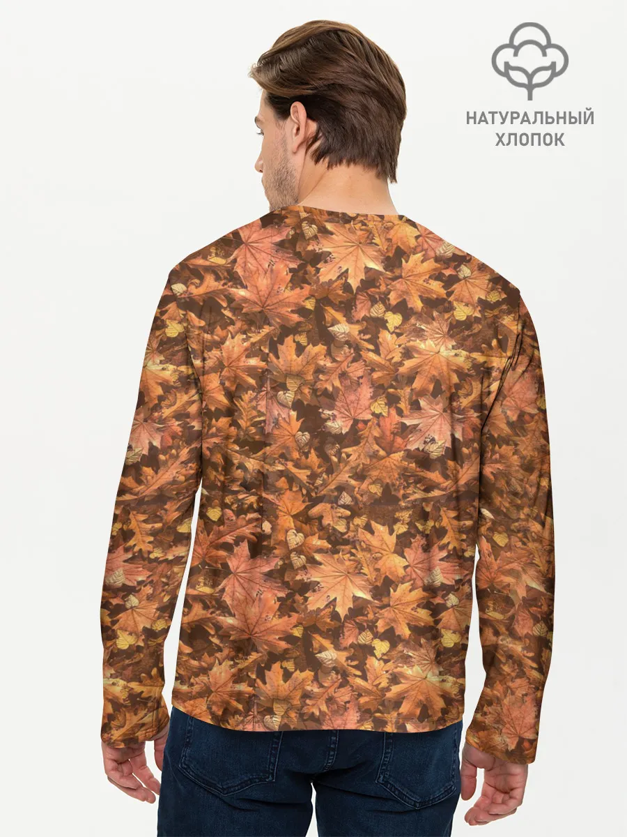 Мужской лонгслив базовый / Осеннее листопад