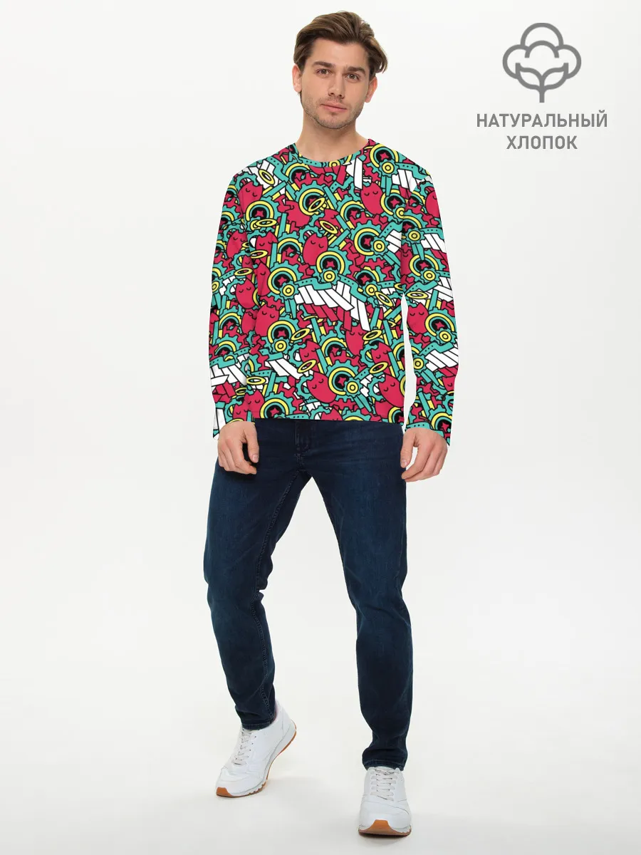 Мужской лонгслив базовый / РЭКИ КЯН ПАТТЕРН | SK8