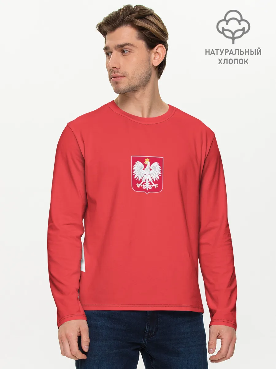 Мужской лонгслив базовый / Польша футбольная форма