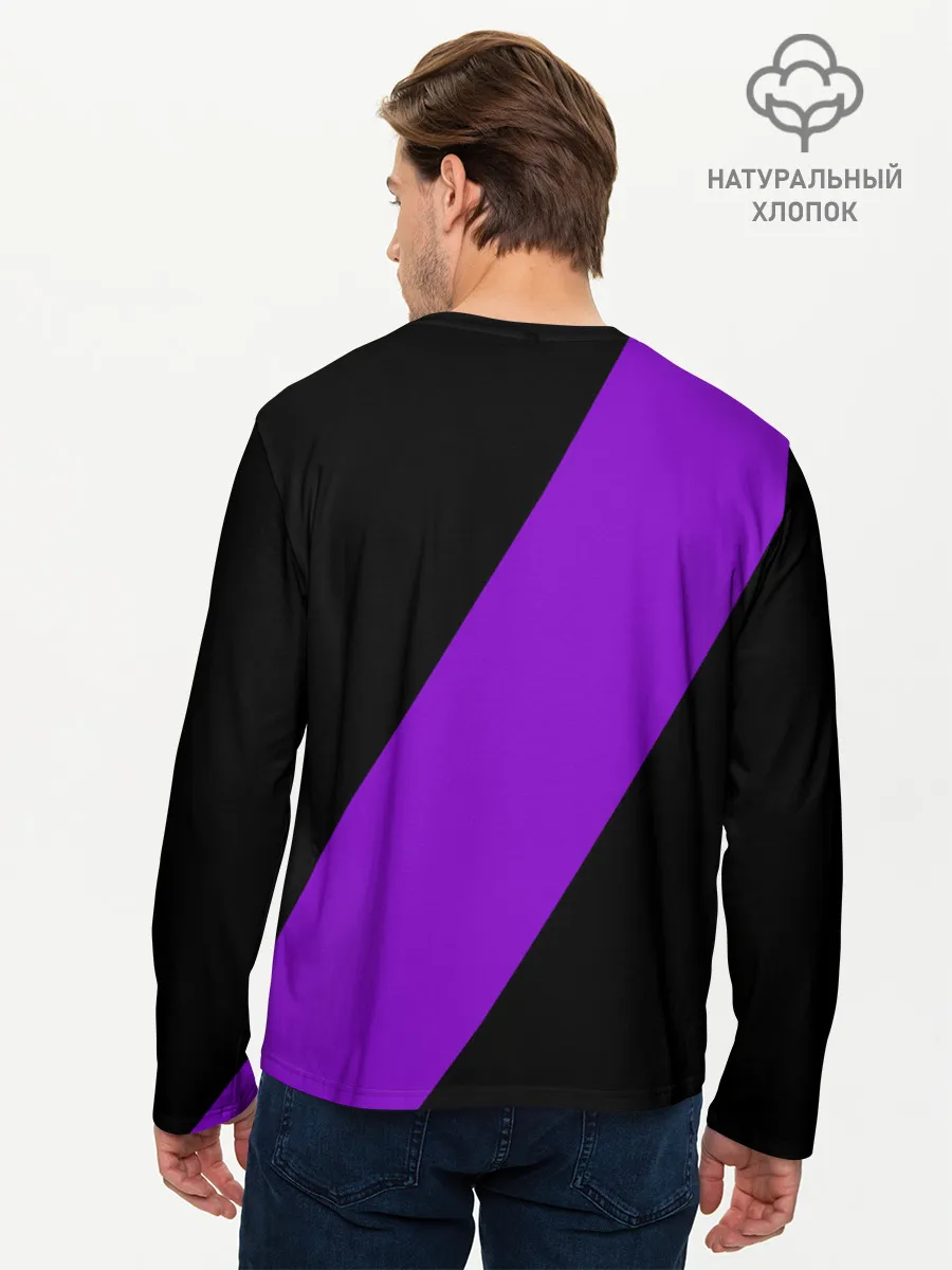 Мужской лонгслив базовый / Чёрный клевер демон в сиреневом