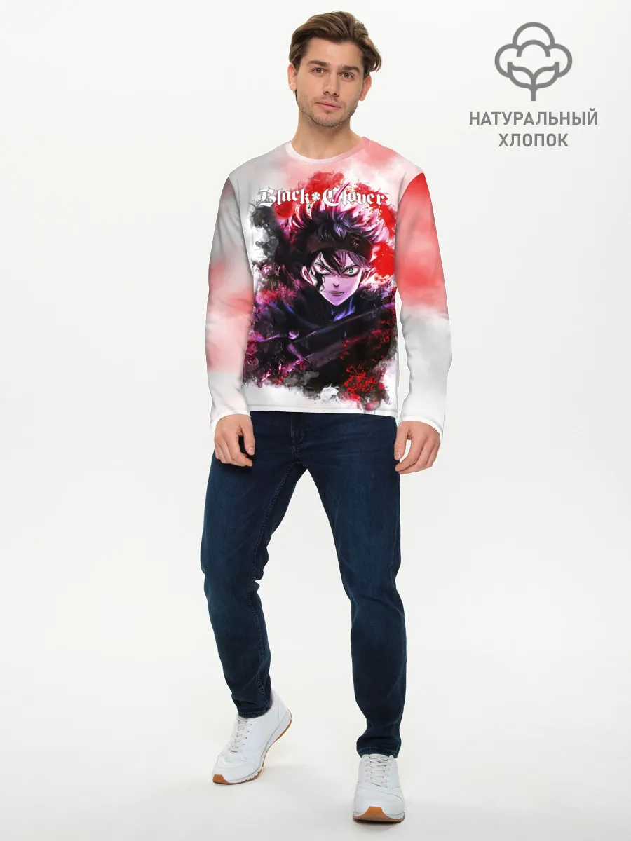 Мужской лонгслив базовый / Чёрный клевер Черный Аст а